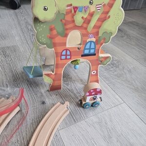 Colorful Wooden Treehouse Playset with Car